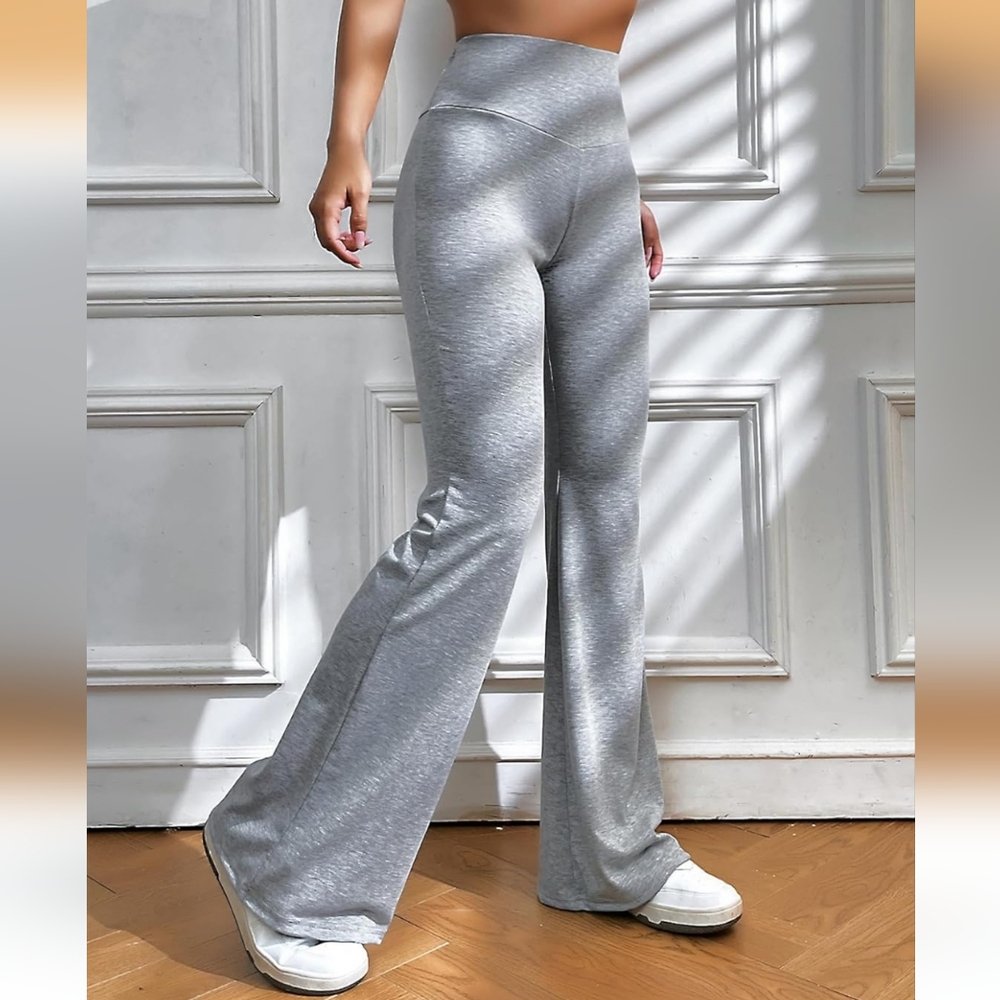 Gray Flared Leggings - Picture 4 of 7